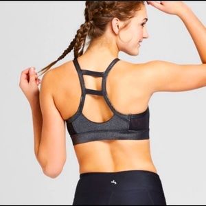 JoyLab Metallic Black Sports Bra